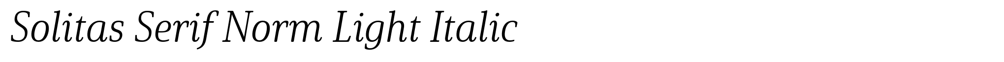 Solitas Serif Norm Light Italic image